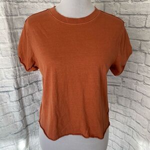 Wild Fable women S Crewneck short sleeve cut off top burnt orange